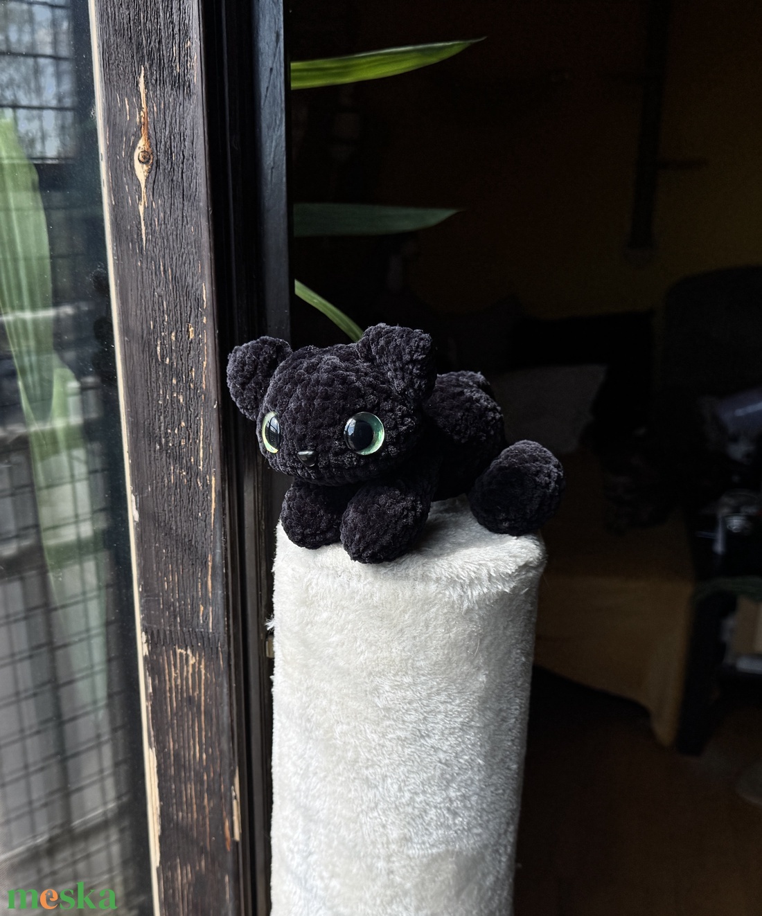 Fekete horgolt cica �� - játék & sport - plüssállat & játékfigura - nyuszi - Meska.hu