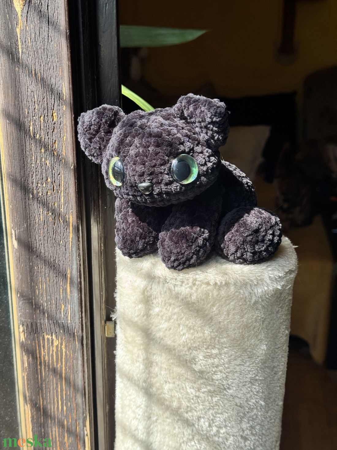 Fekete horgolt cica �� - játék & sport - plüssállat & játékfigura - nyuszi - Meska.hu