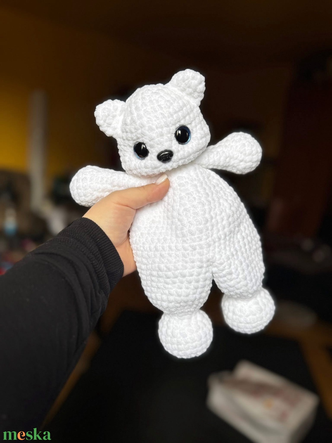 Szundi jegesmedve � kézzel horgolt alvóka �� - baba - mama - baba játékok - szundikendő, alvóka - Meska.hu