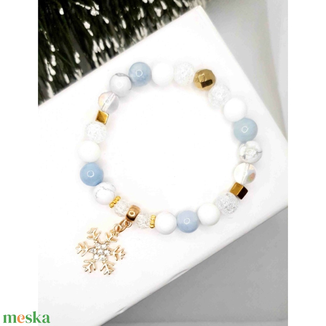 Jégvarázs kristálykarkötő (prémium) - ékszer - karkötő - gyöngyös karkötő - Meska.hu