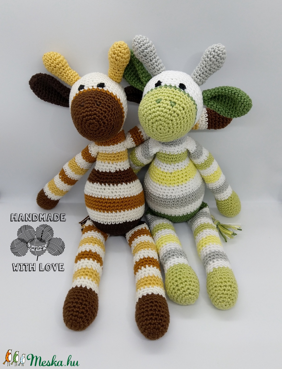 Zöld csíkos horgolt zsiráf -  - Meska.hu