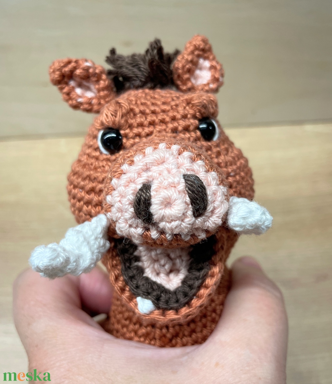 Horgolt Pumba - játék & sport - plüssállat & játékfigura - más figura - Meska.hu