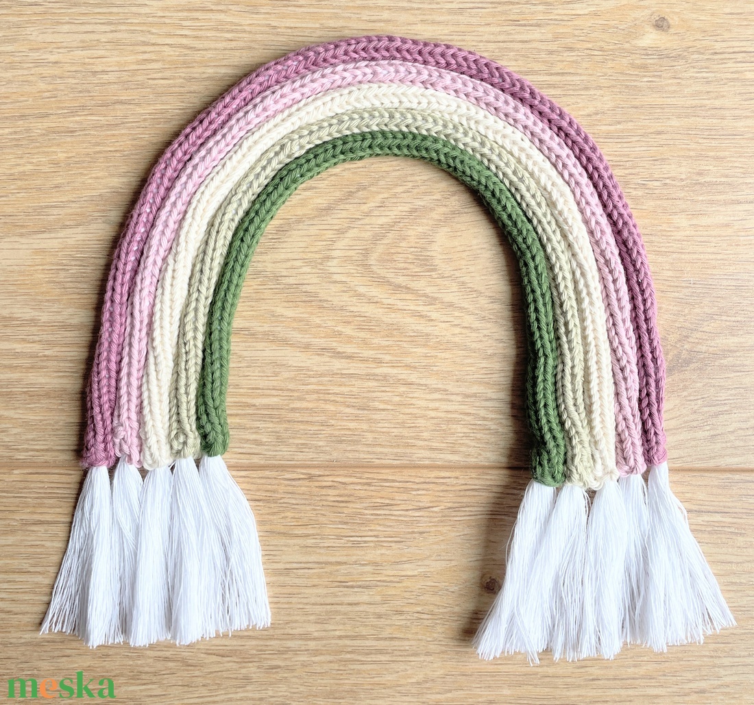 Zöld-rózsaszín szivárvány dísz - baba - mama - babaszoba dekoráció - babaszoba kép - Meska.hu