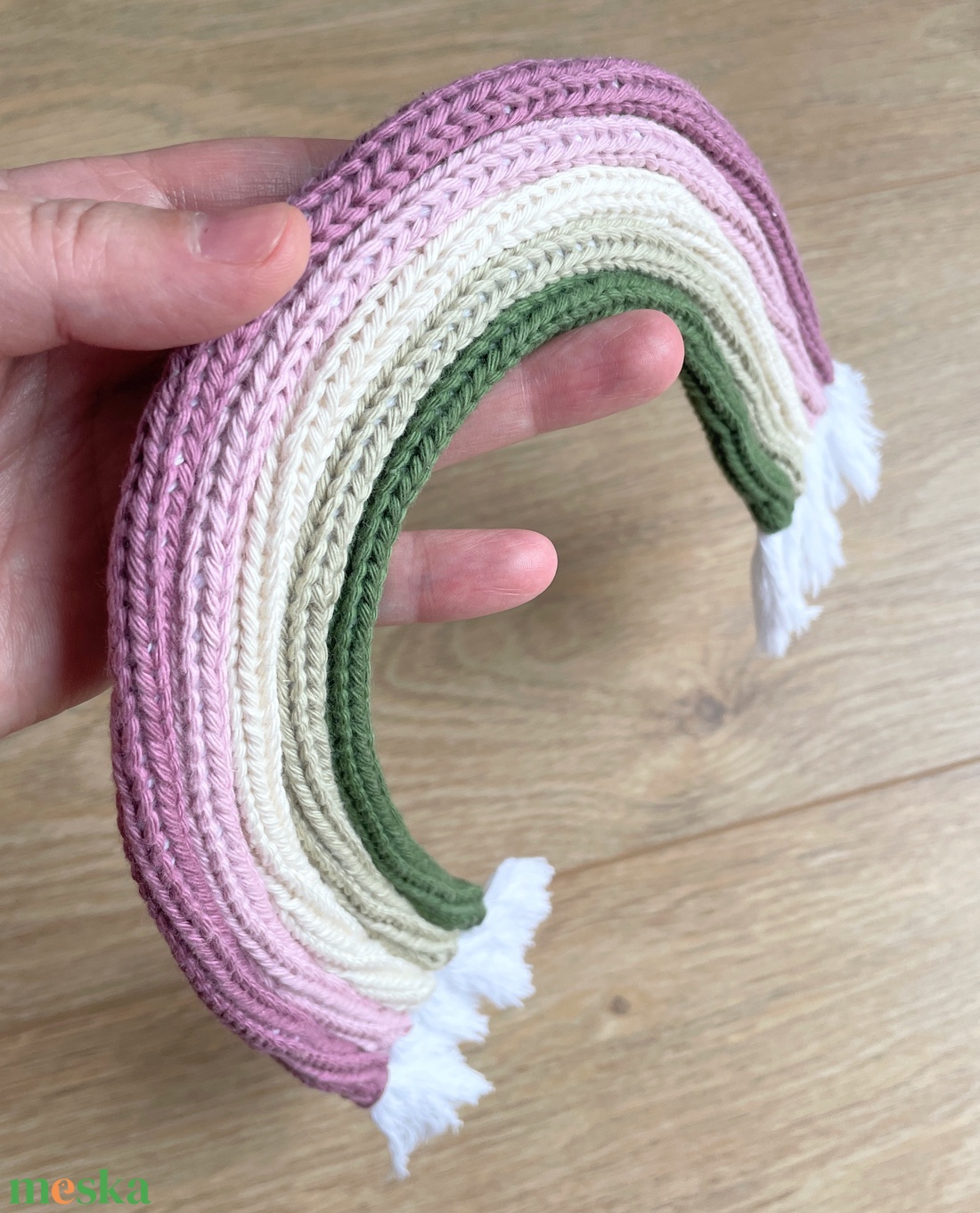 Zöld-rózsaszín szivárvány dísz - baba - mama - babaszoba dekoráció - babaszoba kép - Meska.hu