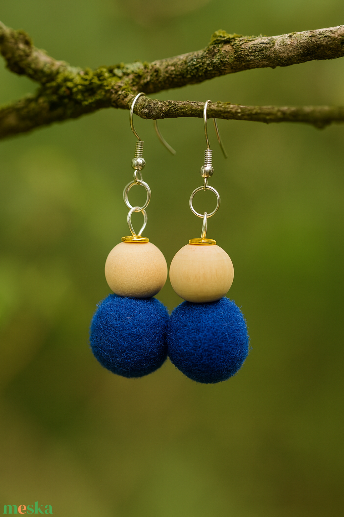 Fluffy Drops- kék - ékszer - fülbevaló - lógó fülbevaló - Meska.hu