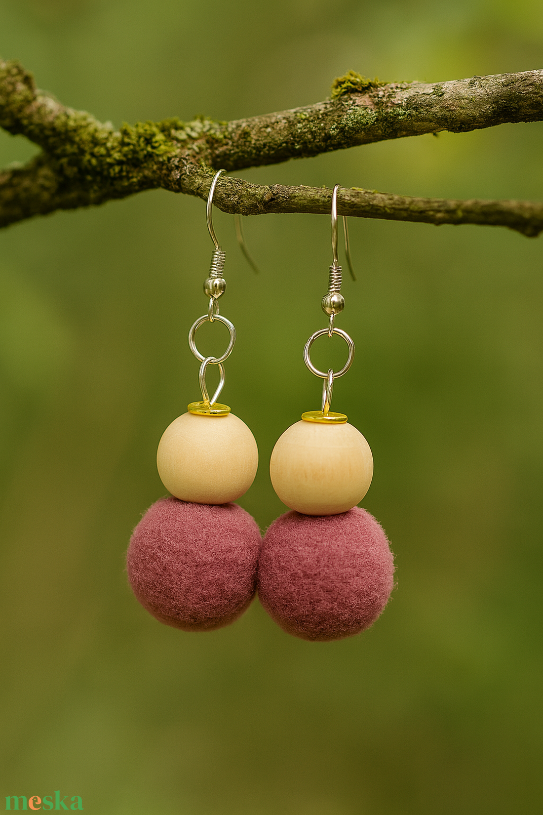Fluffy Drops-mályva - ékszer - fülbevaló - lógó fülbevaló - Meska.hu