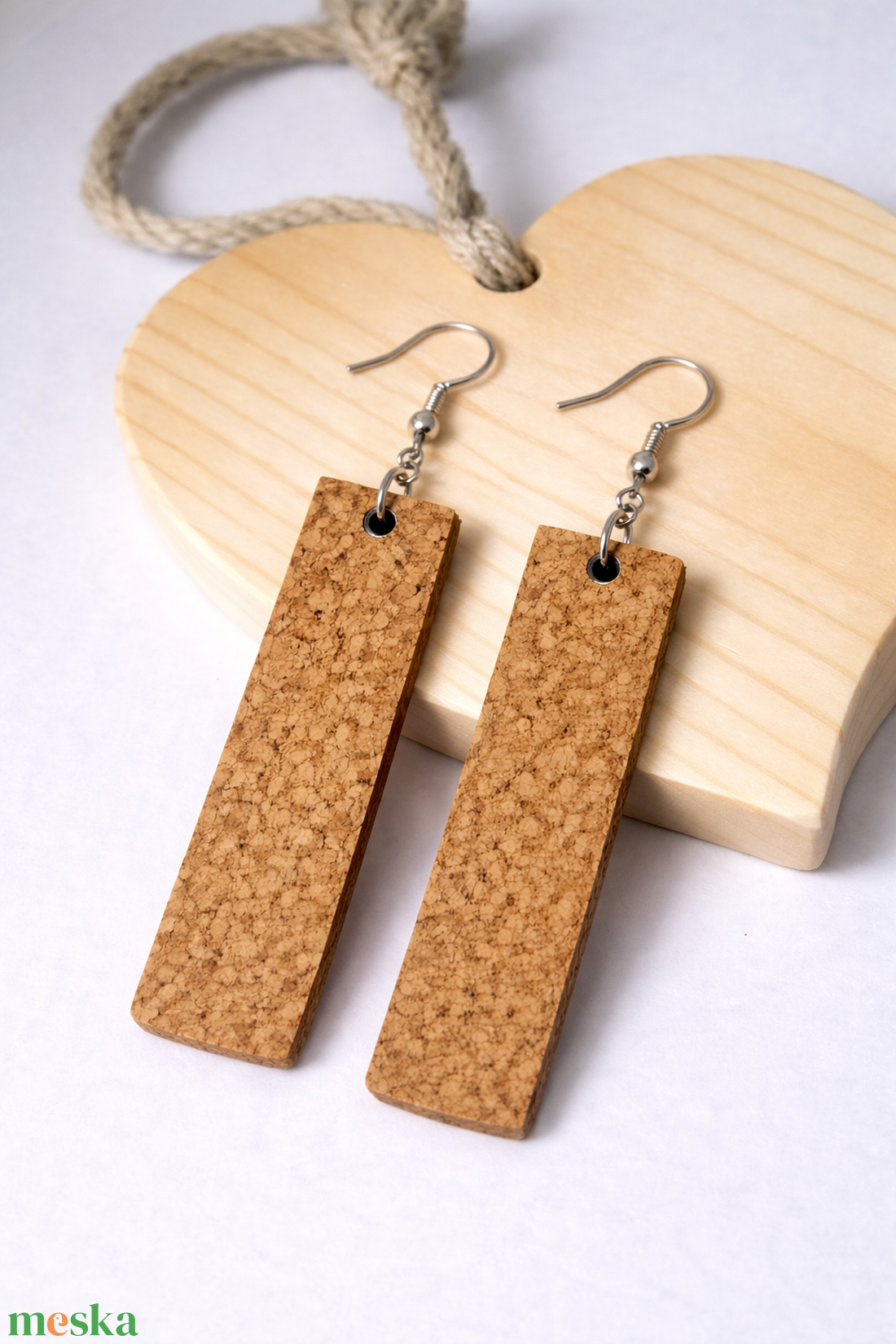 Téglalap parafa fülbevaló - ékszer - fülbevaló - lógó fülbevaló - Meska.hu