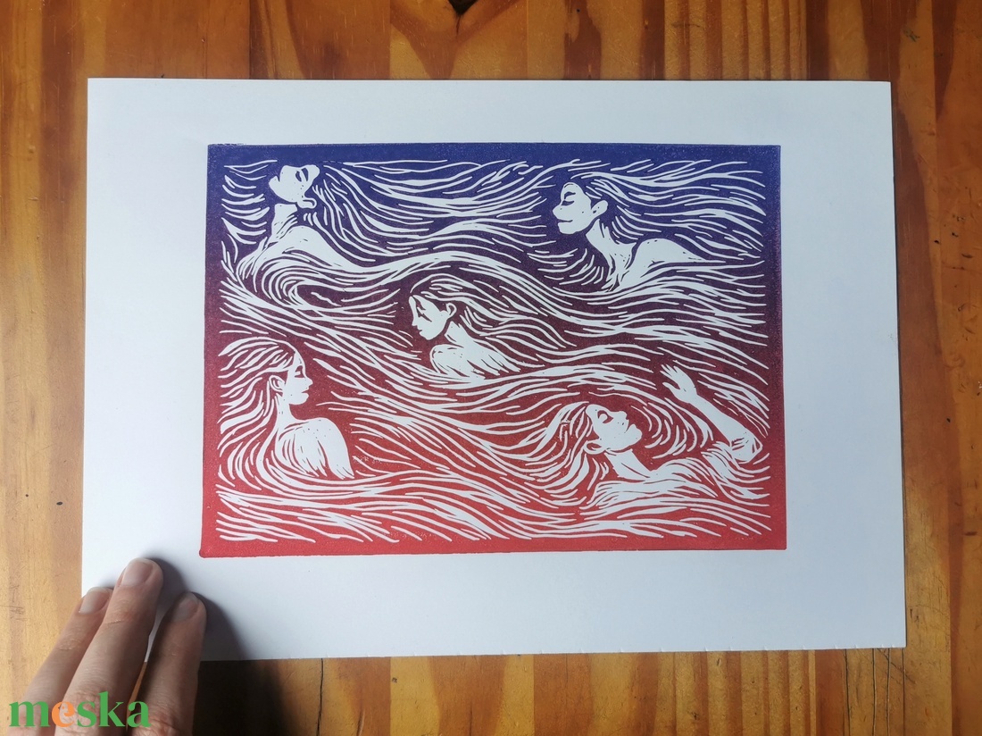 Handmade linocut print - művészet - grafika & illusztráció - művészi nyomat - Meska.hu