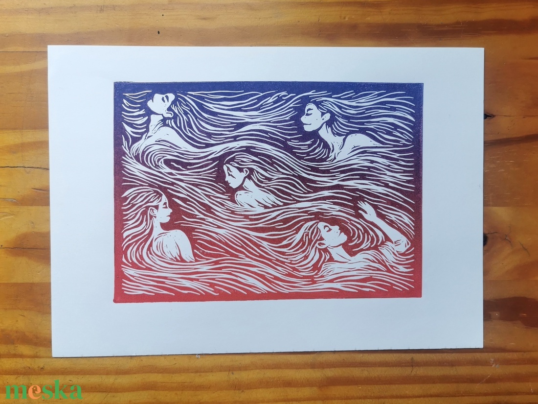 Handmade linocut print - művészet - grafika & illusztráció - művészi nyomat - Meska.hu
