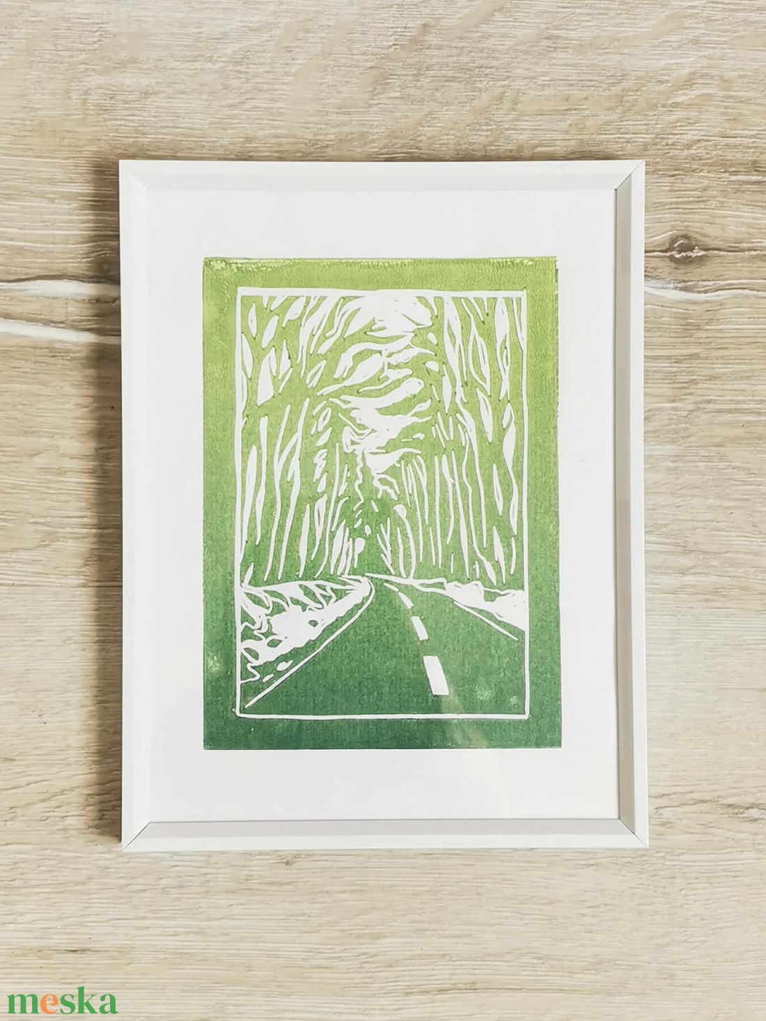 Erdei út � eredeti linónyomat  - művészet - grafika & illusztráció - művészi nyomat - Meska.hu
