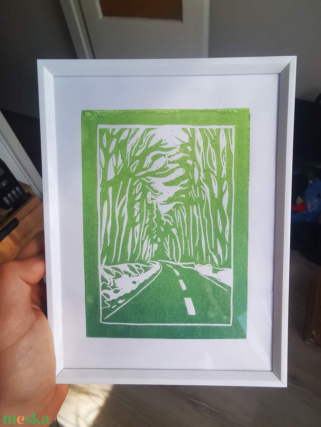 Erdei út � eredeti linónyomat  - művészet - grafika & illusztráció - művészi nyomat - Meska.hu