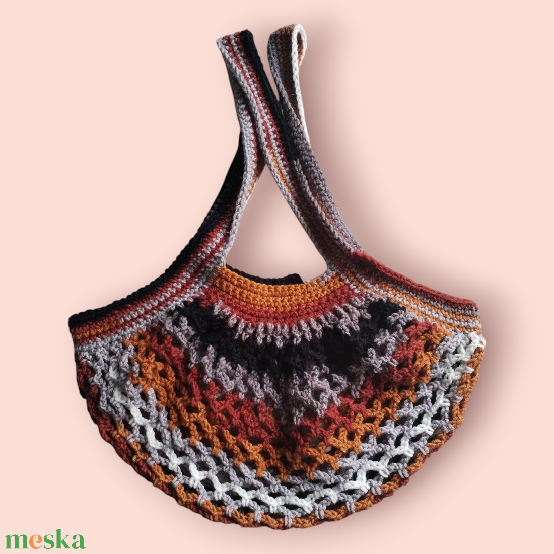 Horgolt bevásárlótáska 'Pumba' - táska & tok - bevásárlás & shopper táska - shopper, textiltáska, szatyor - Meska.hu