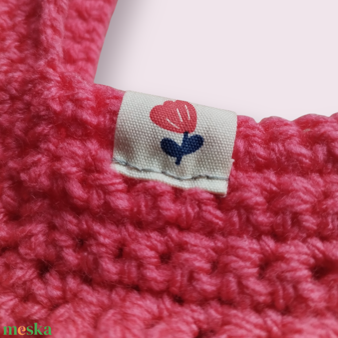 Horgolt bevásárlótáska 'Hot pink' - táska & tok - bevásárlás & shopper táska - shopper, textiltáska, szatyor - Meska.hu