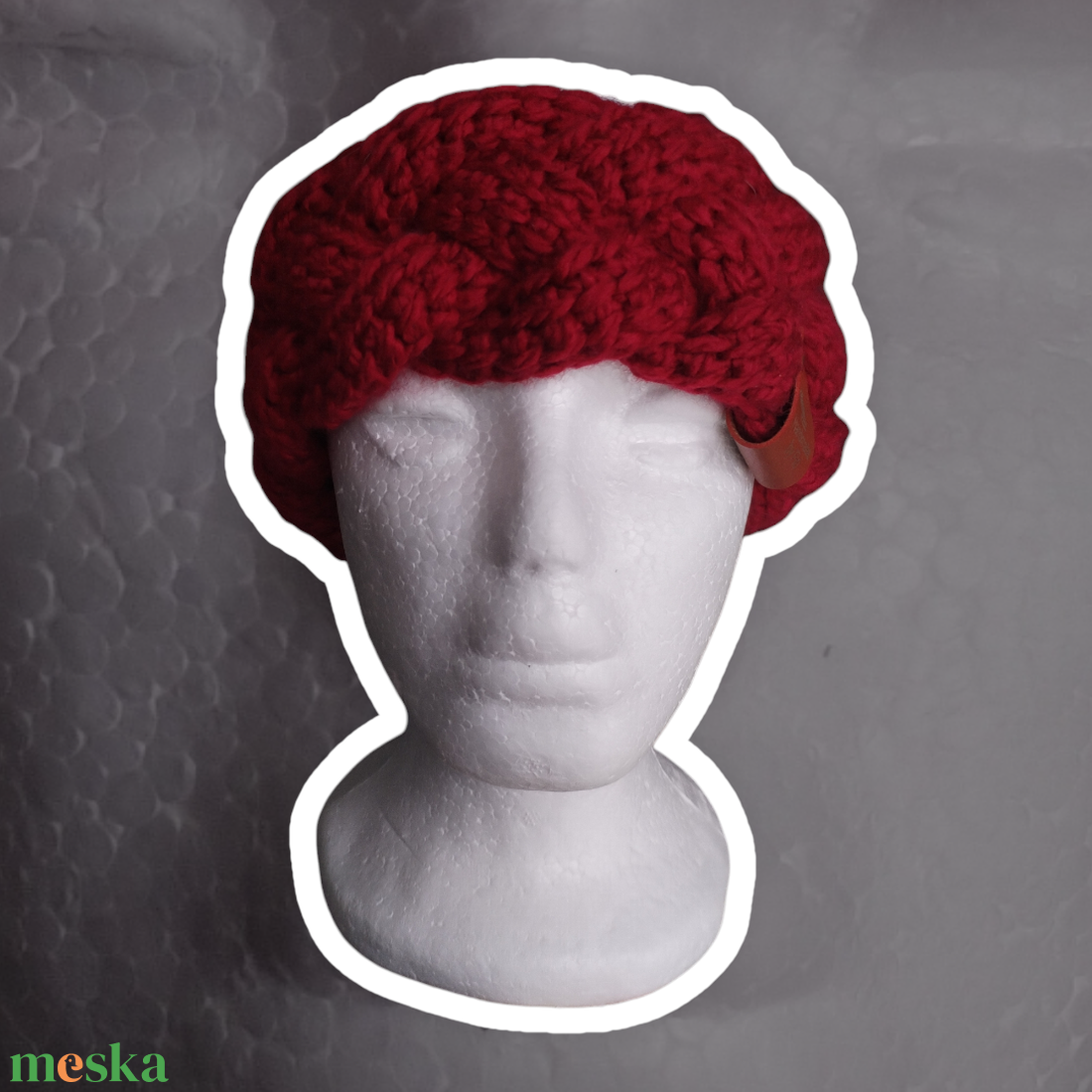 Horgolt fonott fülmelegítő - Piros - ruha & divat - sál, sapka, kendő - sapka - Meska.hu