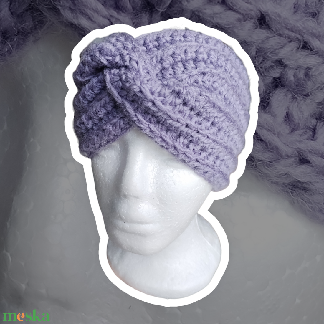 Gitta rendelése - Lila és szürke fülmelegítők - ruha & divat - sál, sapka, kendő - fejpánt - Meska.hu
