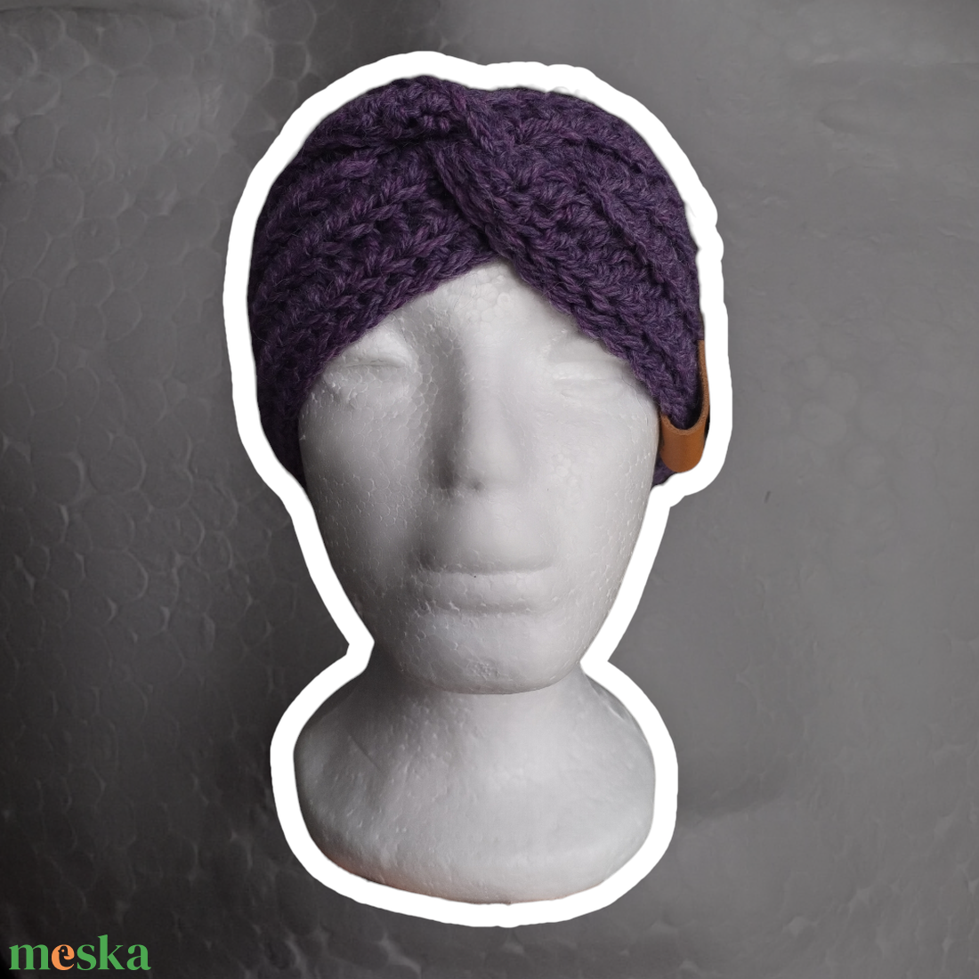 Horgolt Fülmelegítő - Lila - ruha & divat - sál, sapka, kendő - fejpánt - Meska.hu