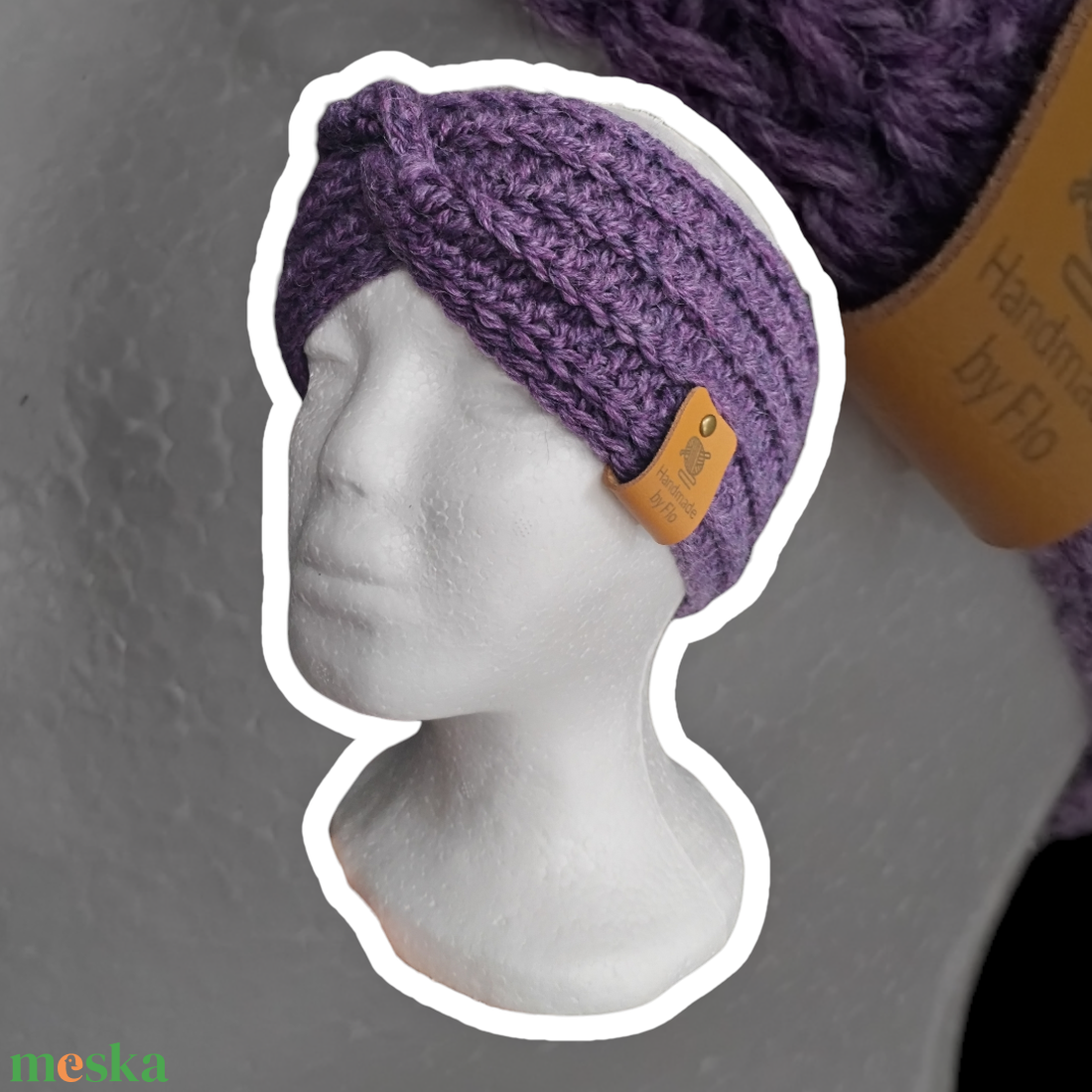 Horgolt Fülmelegítő - Lila - ruha & divat - sál, sapka, kendő - fejpánt - Meska.hu