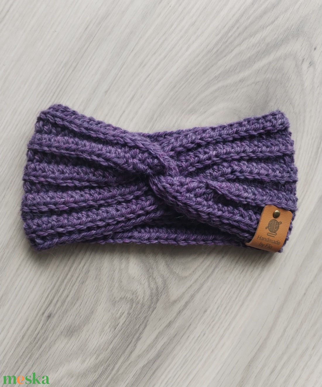 Horgolt Fülmelegítő - Lila - ruha & divat - sál, sapka, kendő - fejpánt - Meska.hu