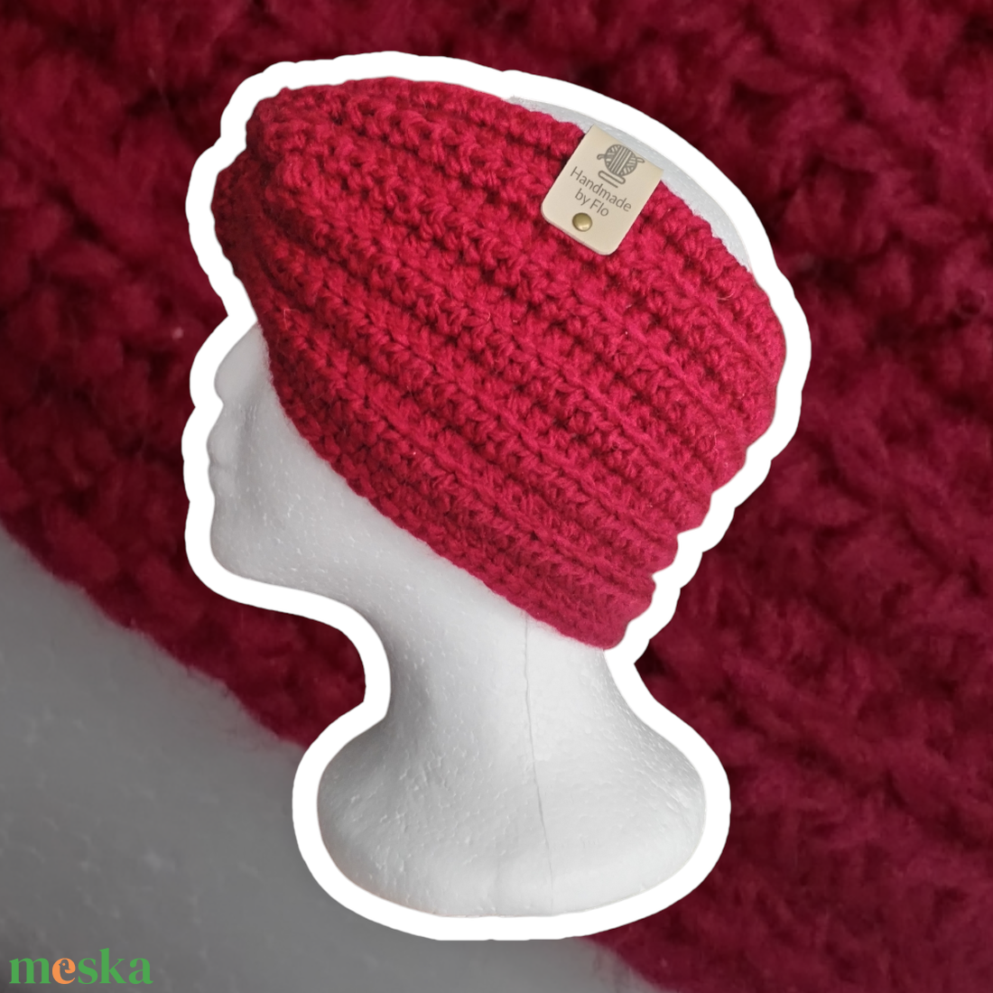 Horgolt Fülmelegítő - Piros - ruha & divat - sál, sapka, kendő - fejpánt - Meska.hu