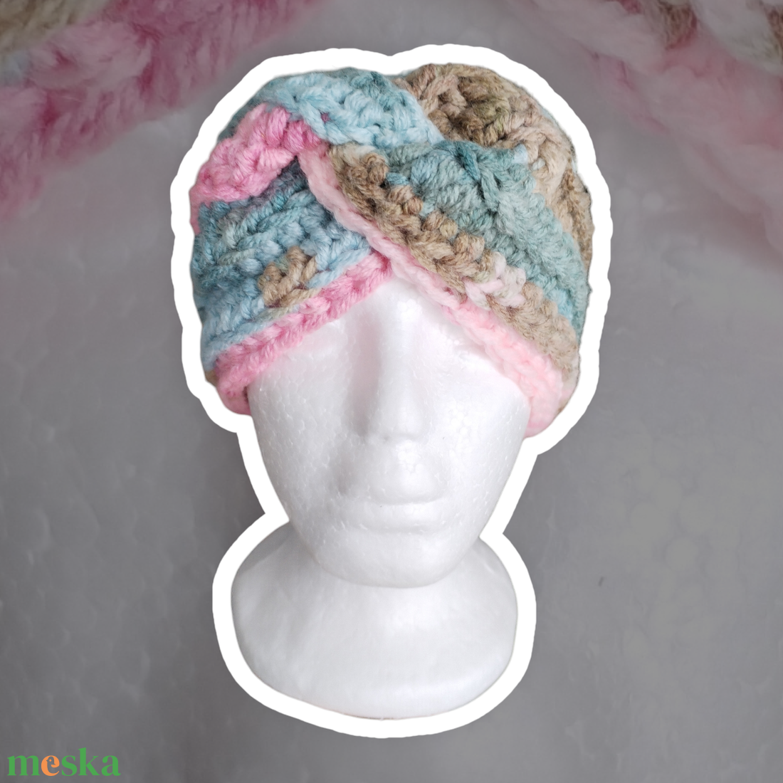 Horgolt Fülmelegítő - Vattacukor - ruha & divat - sál, sapka, kendő - fejpánt - Meska.hu