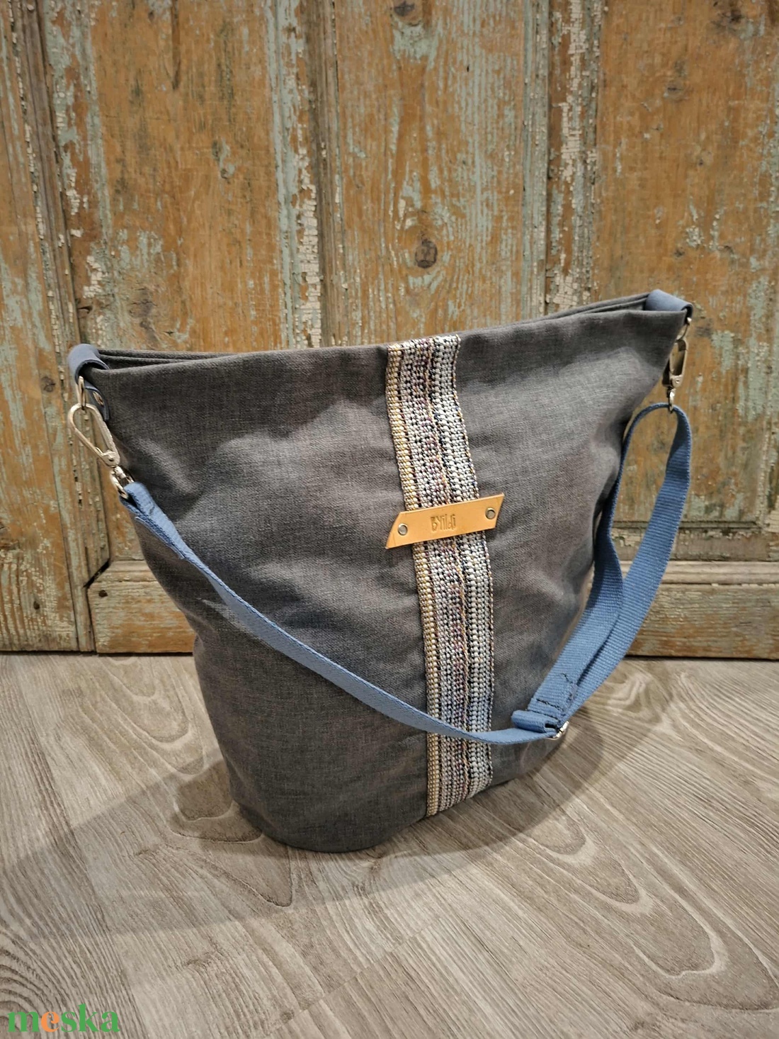 Vászontáska,  pakolós táska , natúr vászon táska, sárga kiegészítőkkel. Egyedi nagyméretű táska. - táska & tok - kézitáska & válltáska - nagy pakolós táska - Meska.hu