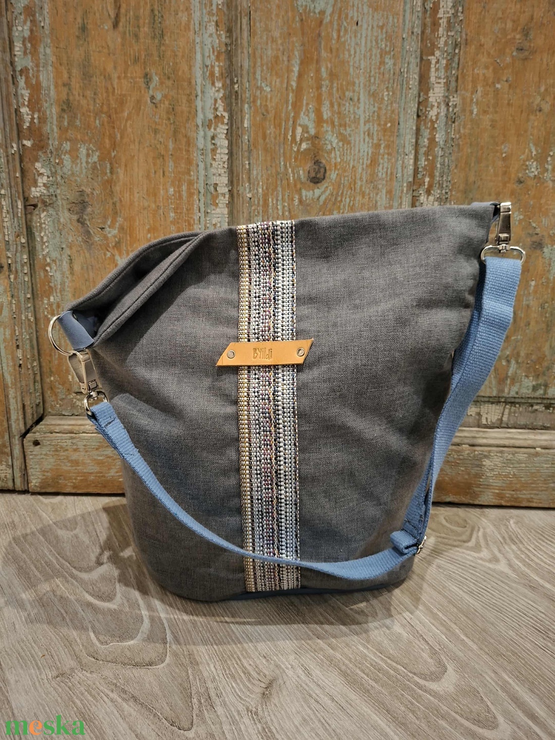 Vászontáska,  pakolós táska , natúr vászon táska, sárga kiegészítőkkel. Egyedi nagyméretű táska. - táska & tok - kézitáska & válltáska - nagy pakolós táska - Meska.hu