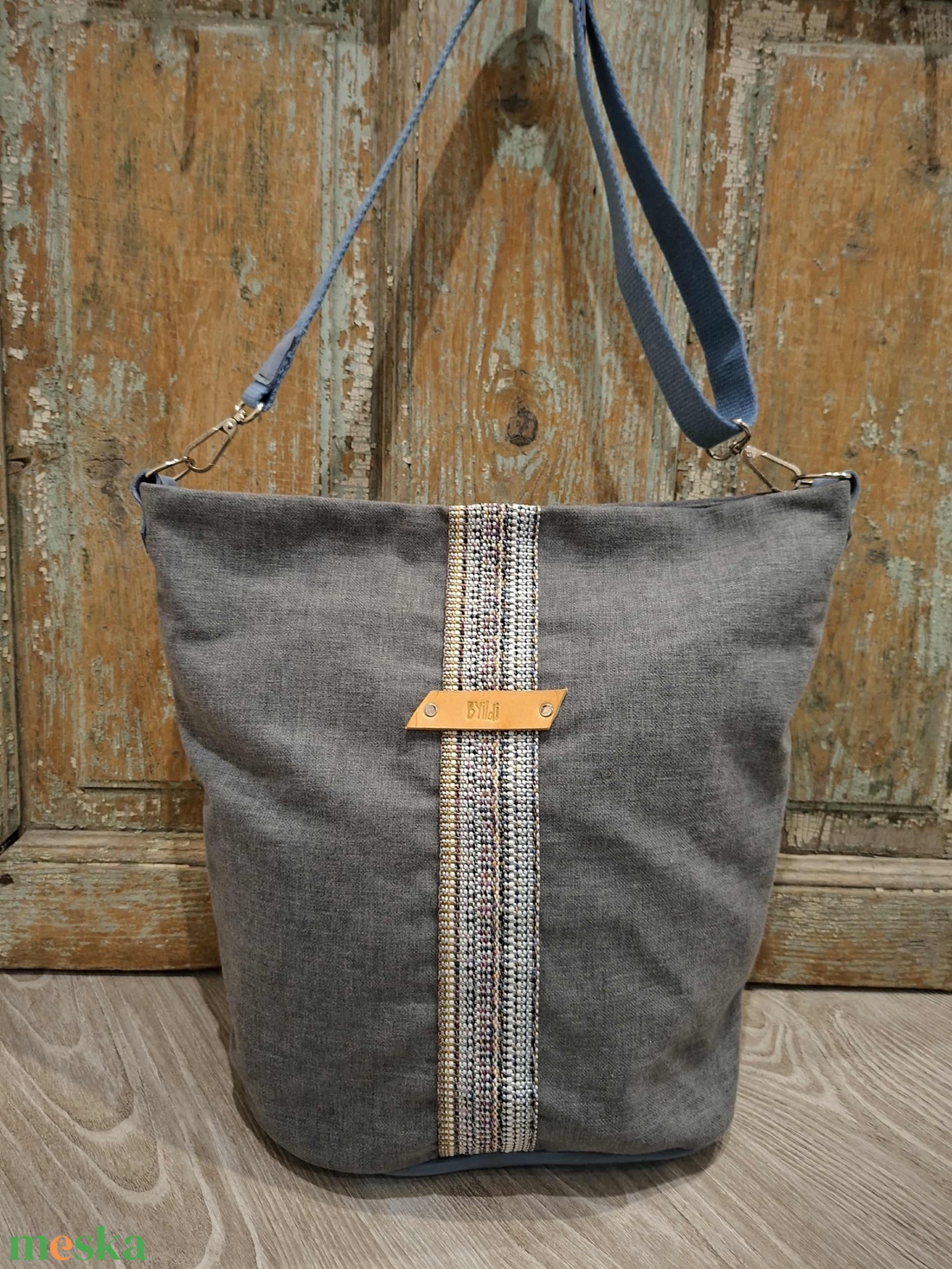 Vászontáska,  pakolós táska , natúr vászon táska, sárga kiegészítőkkel. Egyedi nagyméretű táska. - táska & tok - kézitáska & válltáska - nagy pakolós táska - Meska.hu