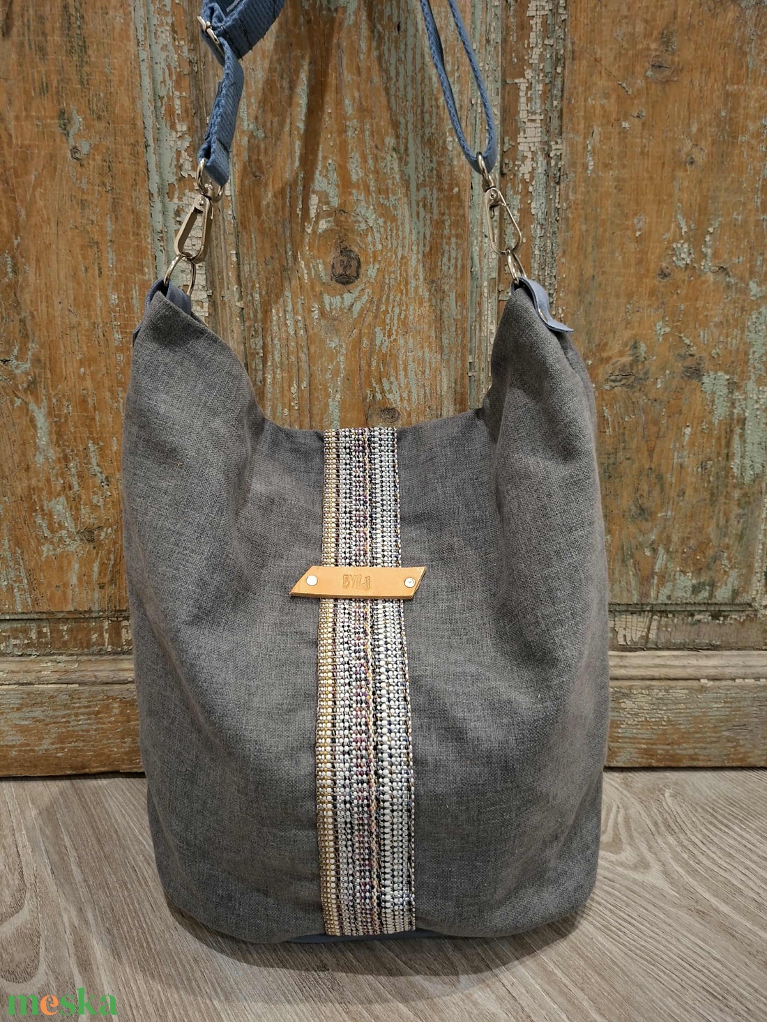 Vászontáska,  pakolós táska , natúr vászon táska, sárga kiegészítőkkel. Egyedi nagyméretű táska. - táska & tok - kézitáska & válltáska - nagy pakolós táska - Meska.hu