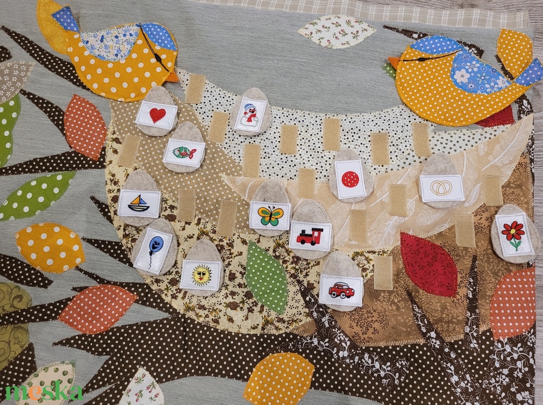 Óvodai folyamatos tízórait jelölő textiltábla.  - játék & sport - ovis felszerelés - óvodai jelek - Meska.hu