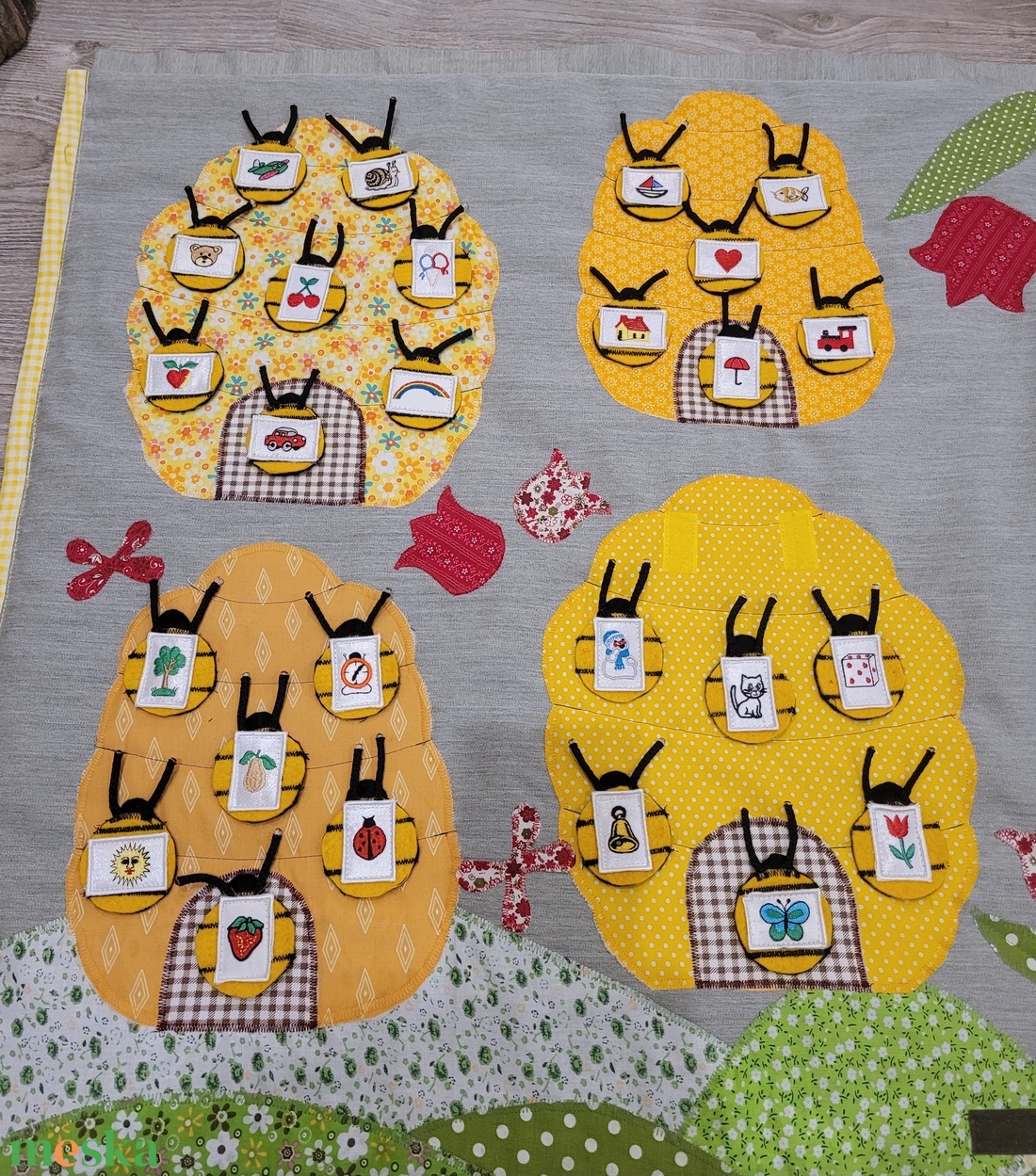 Óvodai napostábla és Óvodai folyamatos tízórait jelölő textiltábla.  - játék & sport - ovis felszerelés - óvodai jelek - Meska.hu