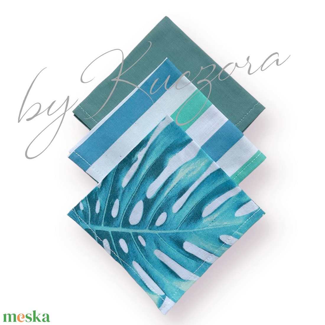 Textil zsebkendő szett, öko zsebkendő szett - türkiz, kék, pálmalevél, trópusi - S méret - szépségápolás - textil zsebkendő - Meska.hu Textil zsebkendő szett, öko zsebkendő szett - türkiz, kék, pálmalevél, trópusi - S méret - szépségápolás - textil zsebkendő - Meska.hu