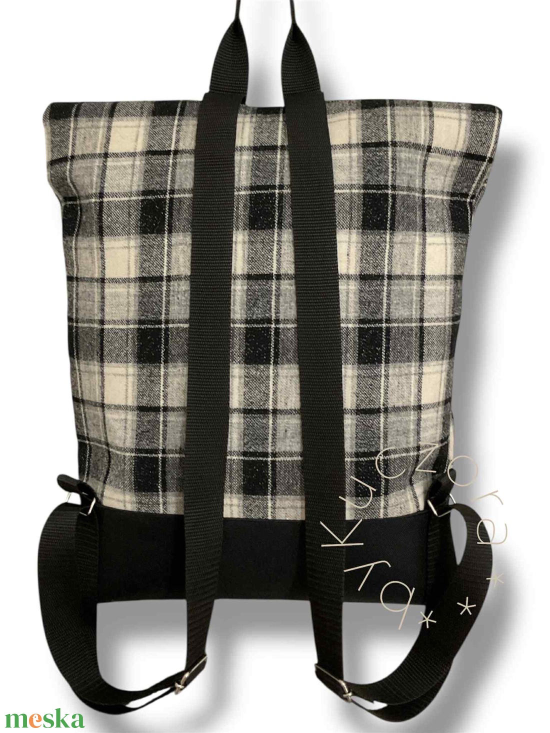 Unisex kockás roll-top hátizsák - táska & tok - hátizsák - hátizsák - Meska.hu Unisex kockás roll-top hátizsák - táska & tok - hátizsák - hátizsák - Meska.hu