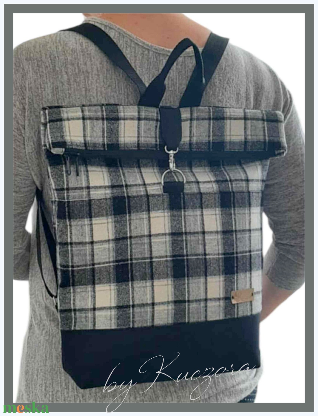 Unisex kockás roll-top hátizsák - táska & tok - hátizsák - hátizsák - Meska.hu Unisex kockás roll-top hátizsák - táska & tok - hátizsák - hátizsák - Meska.hu