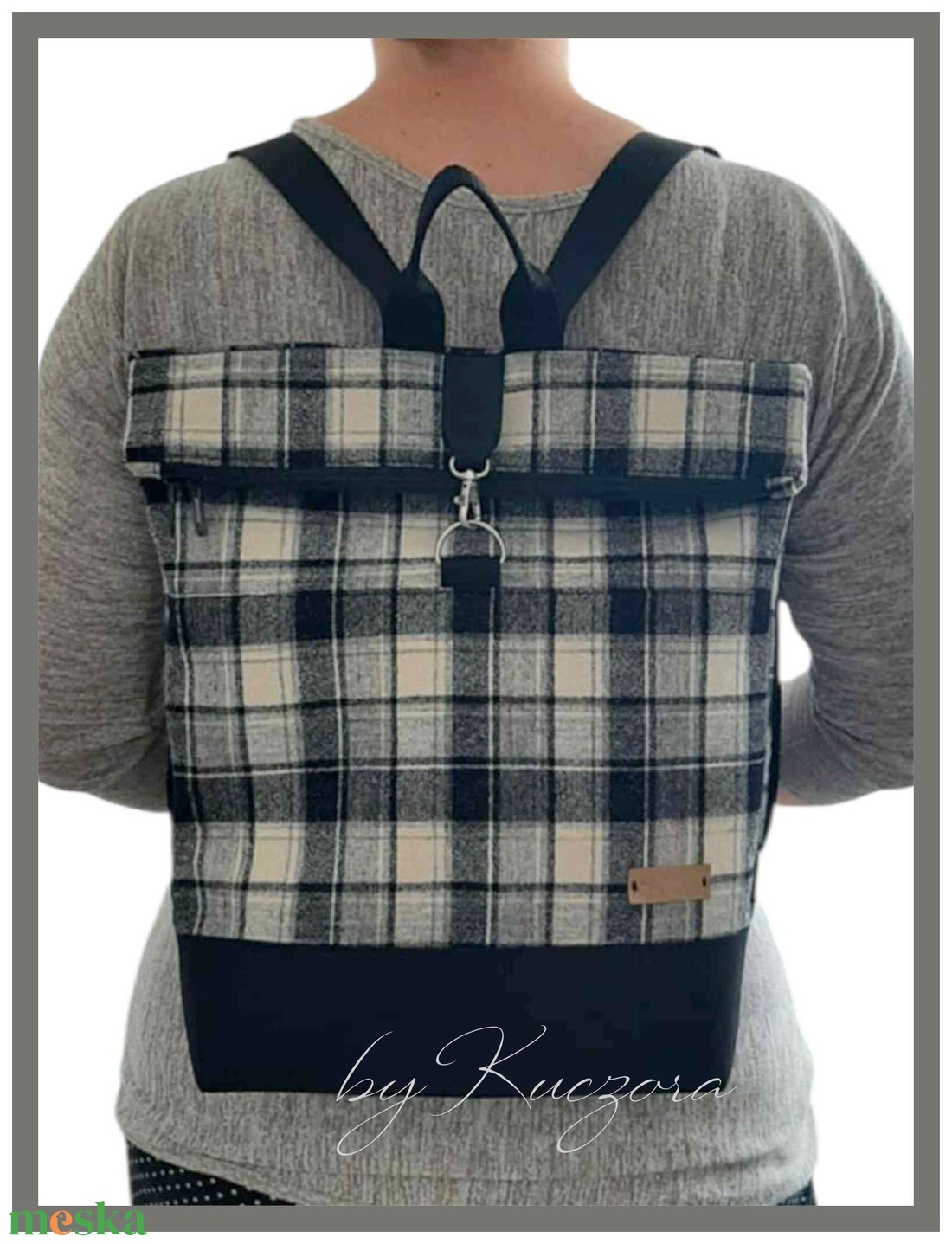 Unisex kockás roll-top hátizsák - táska & tok - hátizsák - hátizsák - Meska.hu Unisex kockás roll-top hátizsák - táska & tok - hátizsák - hátizsák - Meska.hu