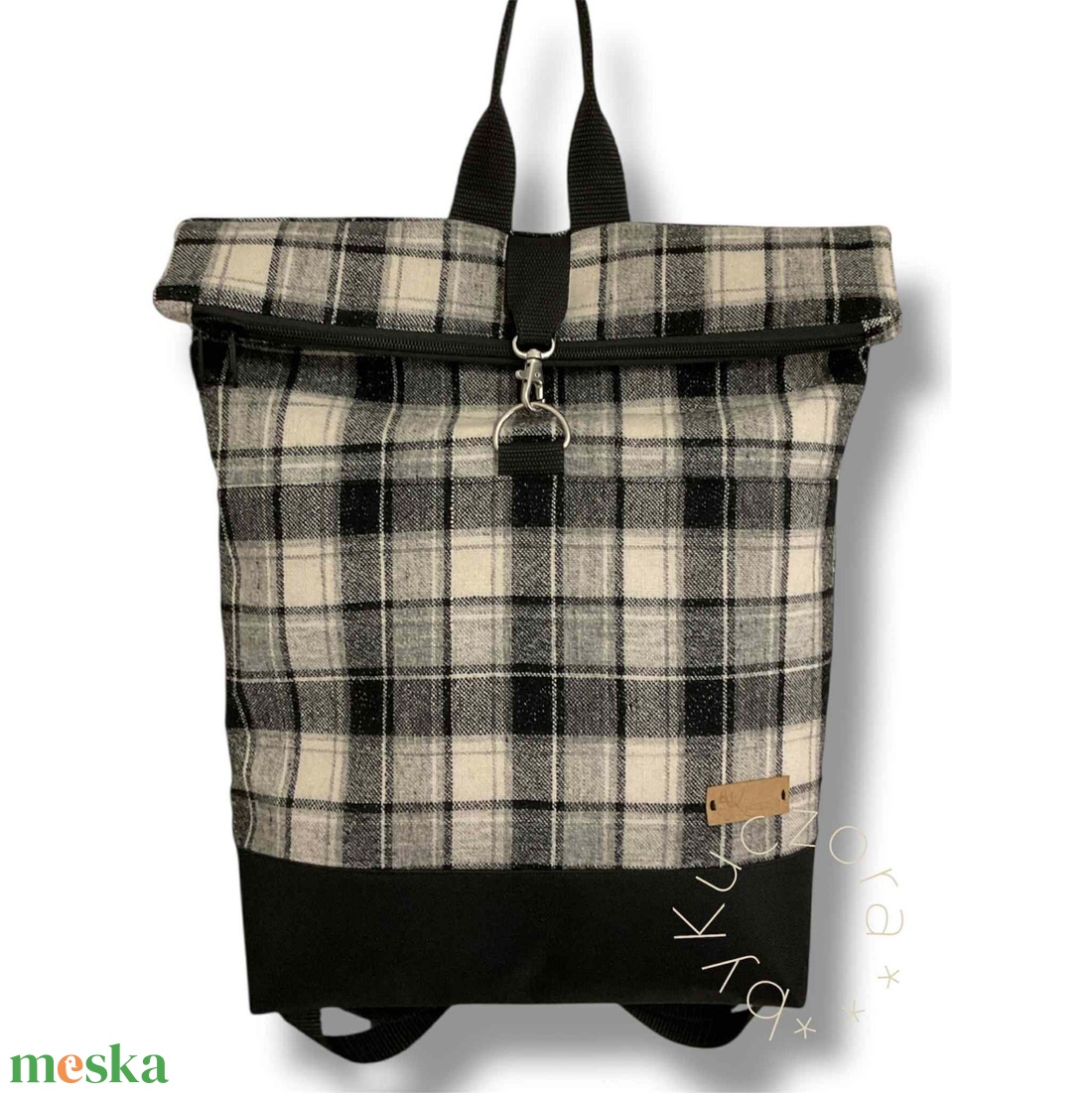Unisex kockás roll-top hátizsák - táska & tok - hátizsák - hátizsák - Meska.hu Unisex kockás roll-top hátizsák - táska & tok - hátizsák - hátizsák - Meska.hu