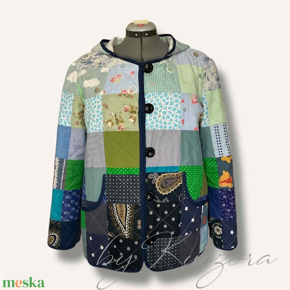 Patchwork kabát  egyedi, kézzel készült darab - ruha & divat - női ruha - kabát - Meska.hu