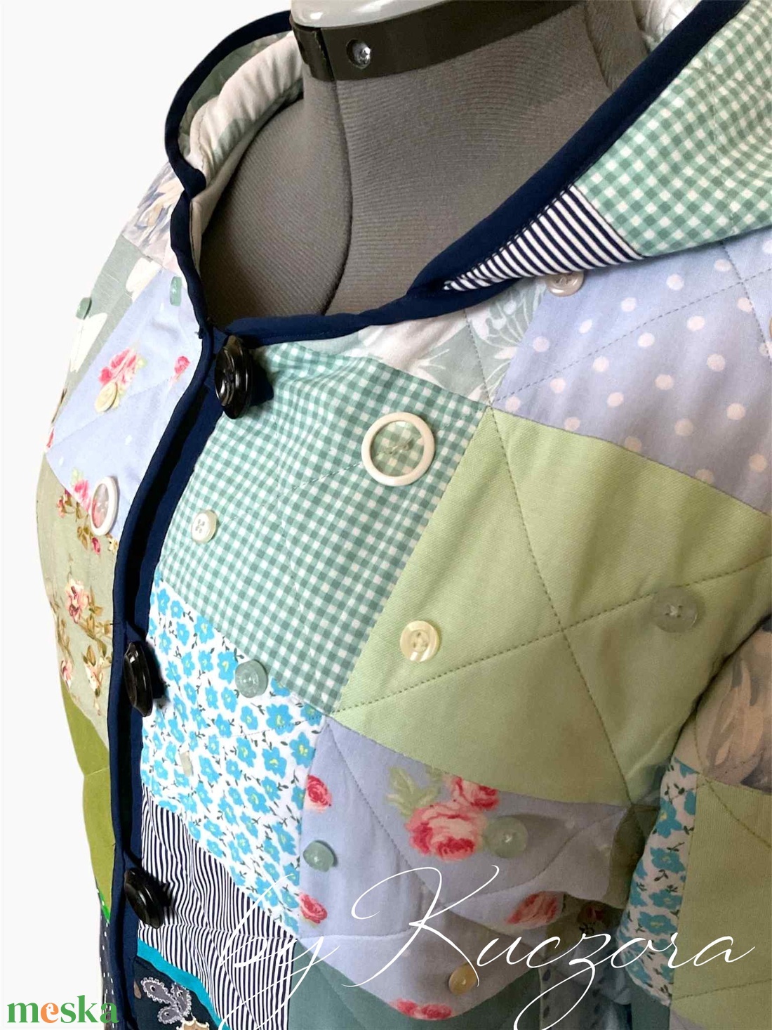 Patchwork kabát  egyedi, kézzel készült darab - ruha & divat - női ruha - kabát - Meska.hu