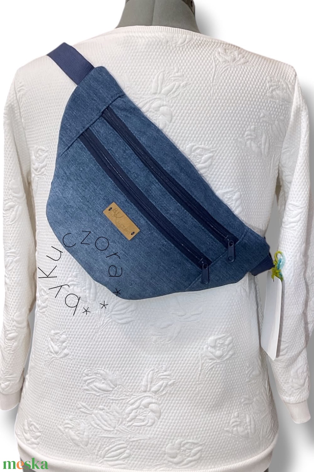 Farmerkék övtáska / crossbody táska - táska & tok - övtáska - Meska.hu