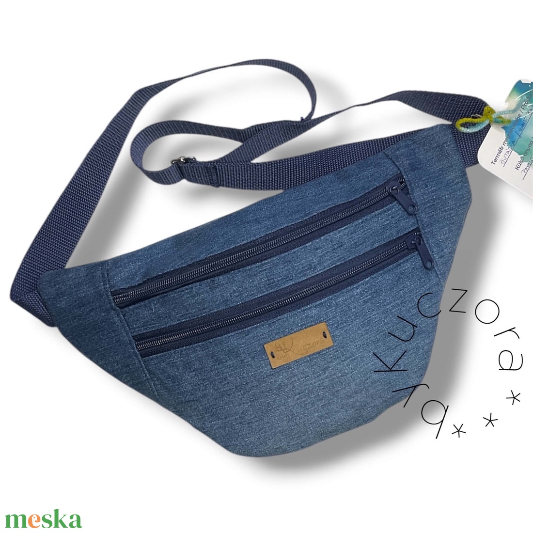 Farmerkék övtáska / crossbody táska - táska & tok - övtáska - Meska.hu