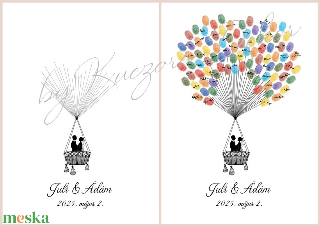 Ujjlenyomat vendégkönyv - Hőlégballon - esküvő - emlék & ajándék - vendégkönyv - Meska.hu Ujjlenyomat vendégkönyv - Hőlégballon - esküvő - emlék & ajándék - vendégkönyv - Meska.hu