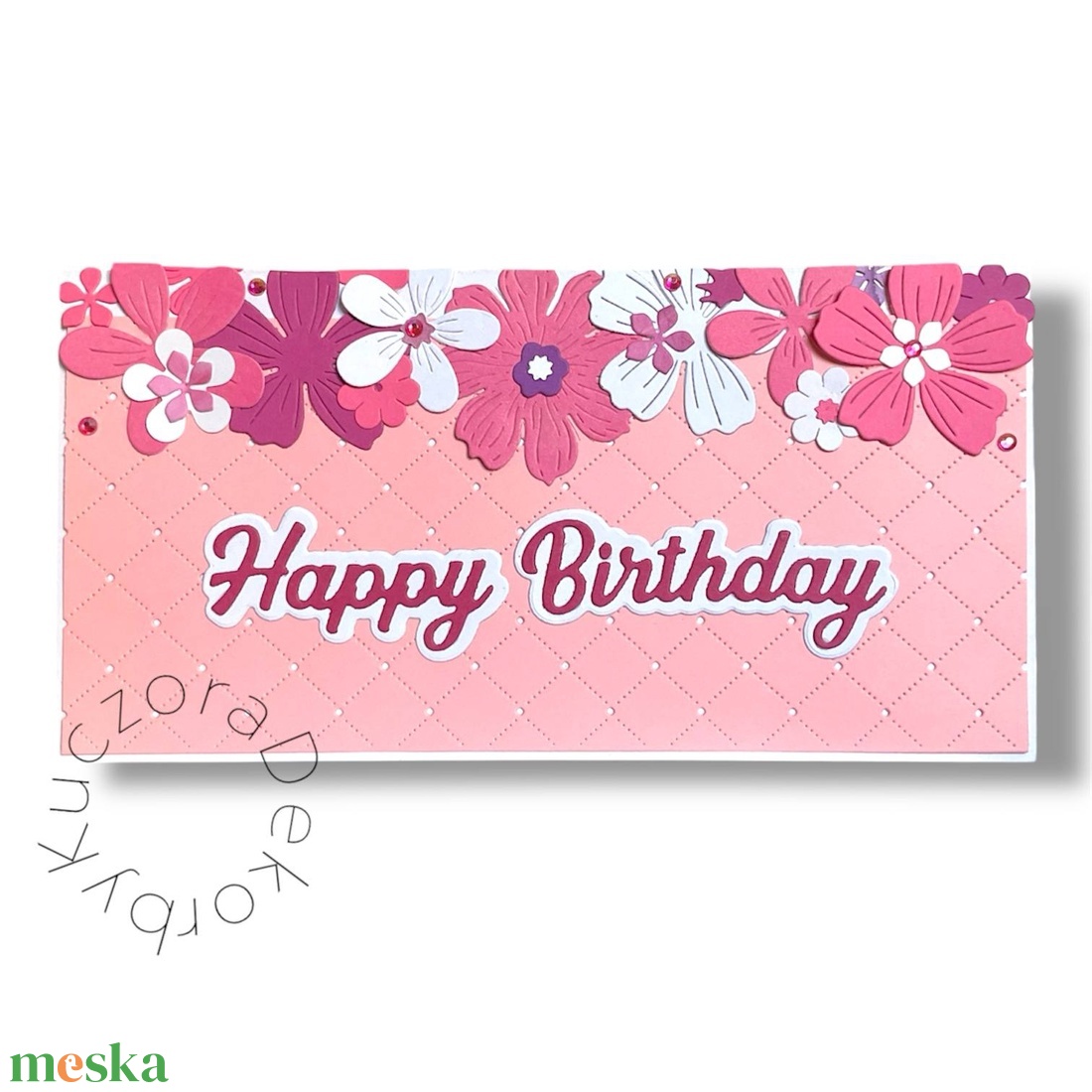 Kézzel készült képeslap, üdvözlőlap, ajándékkísérő - borítékkal,  születésnapi, pénzátadó - otthon & életmód - papír, írószer - ajándékozás kellékei - képeslap, üdvözlőlap - Meska.hu