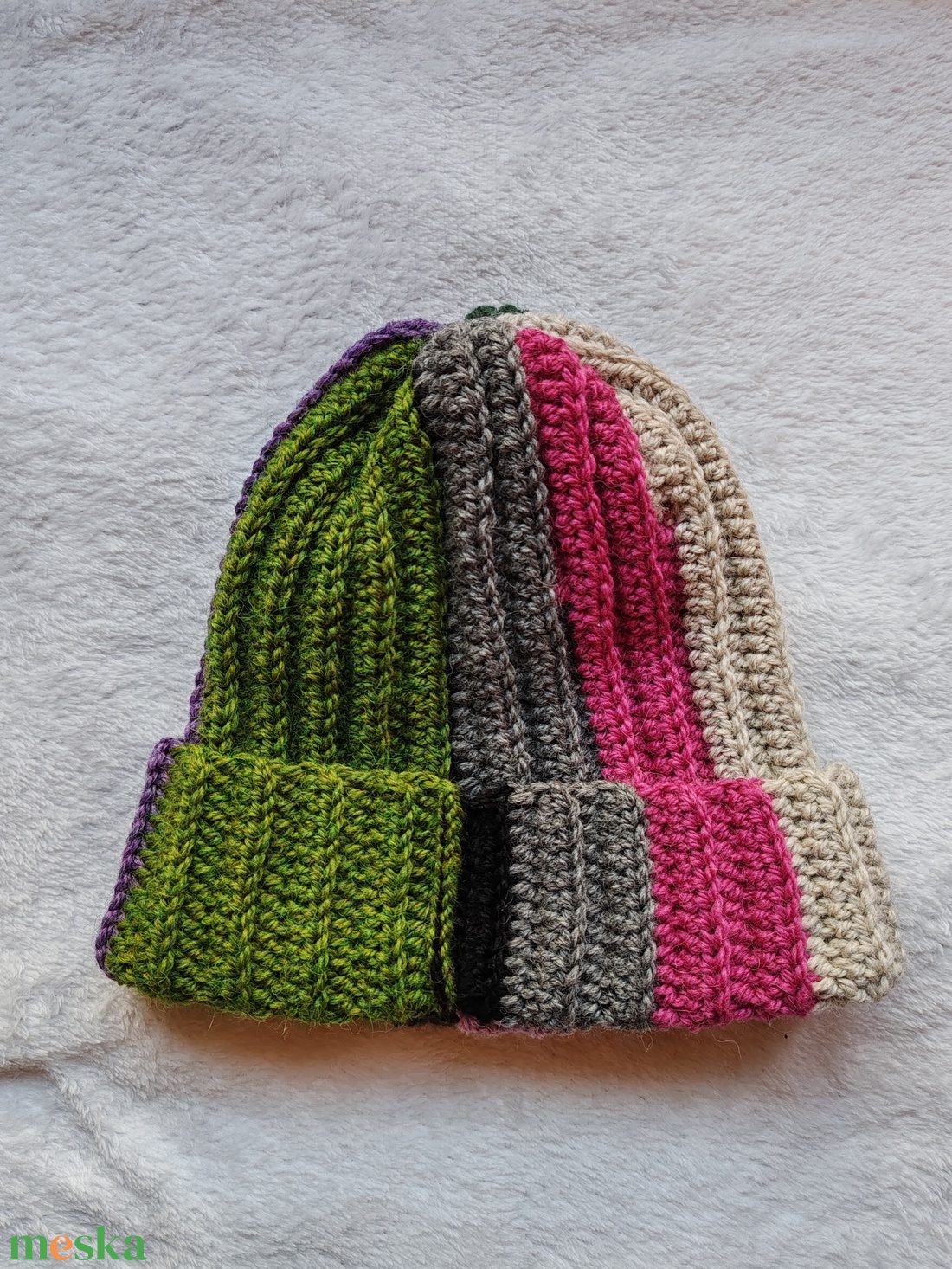 Horgolt beanie - ruha & divat - sál, sapka, kendő - sapka - Meska.hu