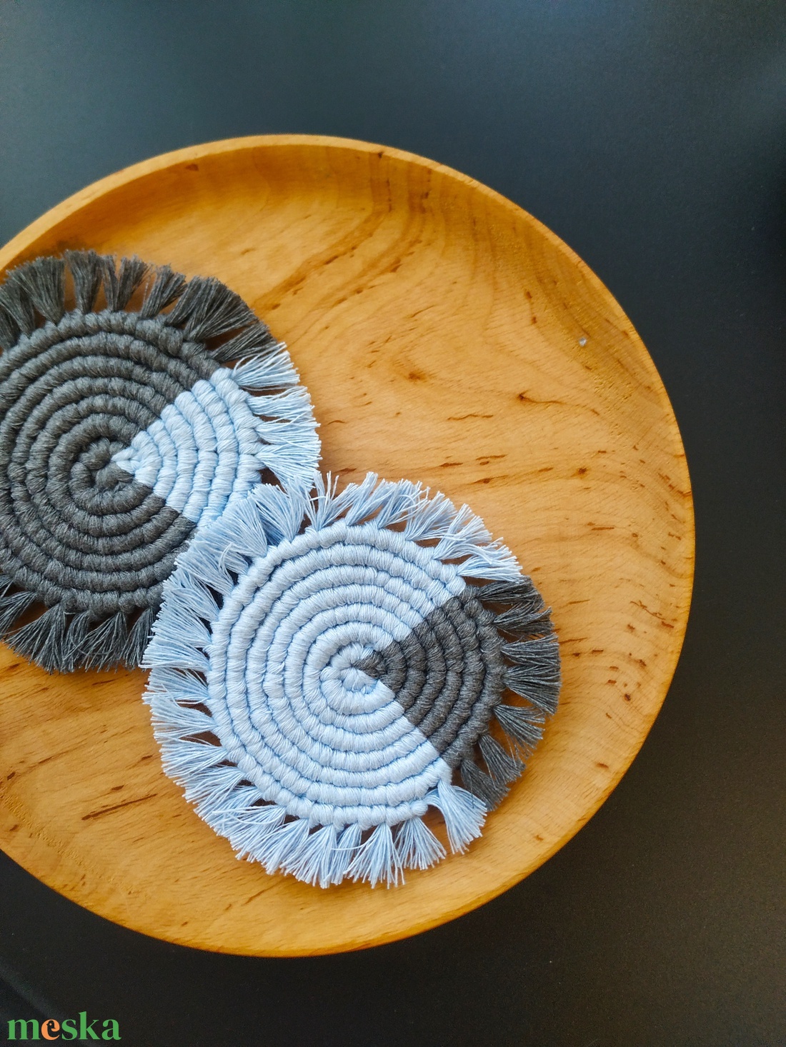 Kézzel készült makramé poháralátétek - otthon & életmód - konyhafelszerelés, tálalás - tálalás - tányér- és poháralátét - Meska.hu