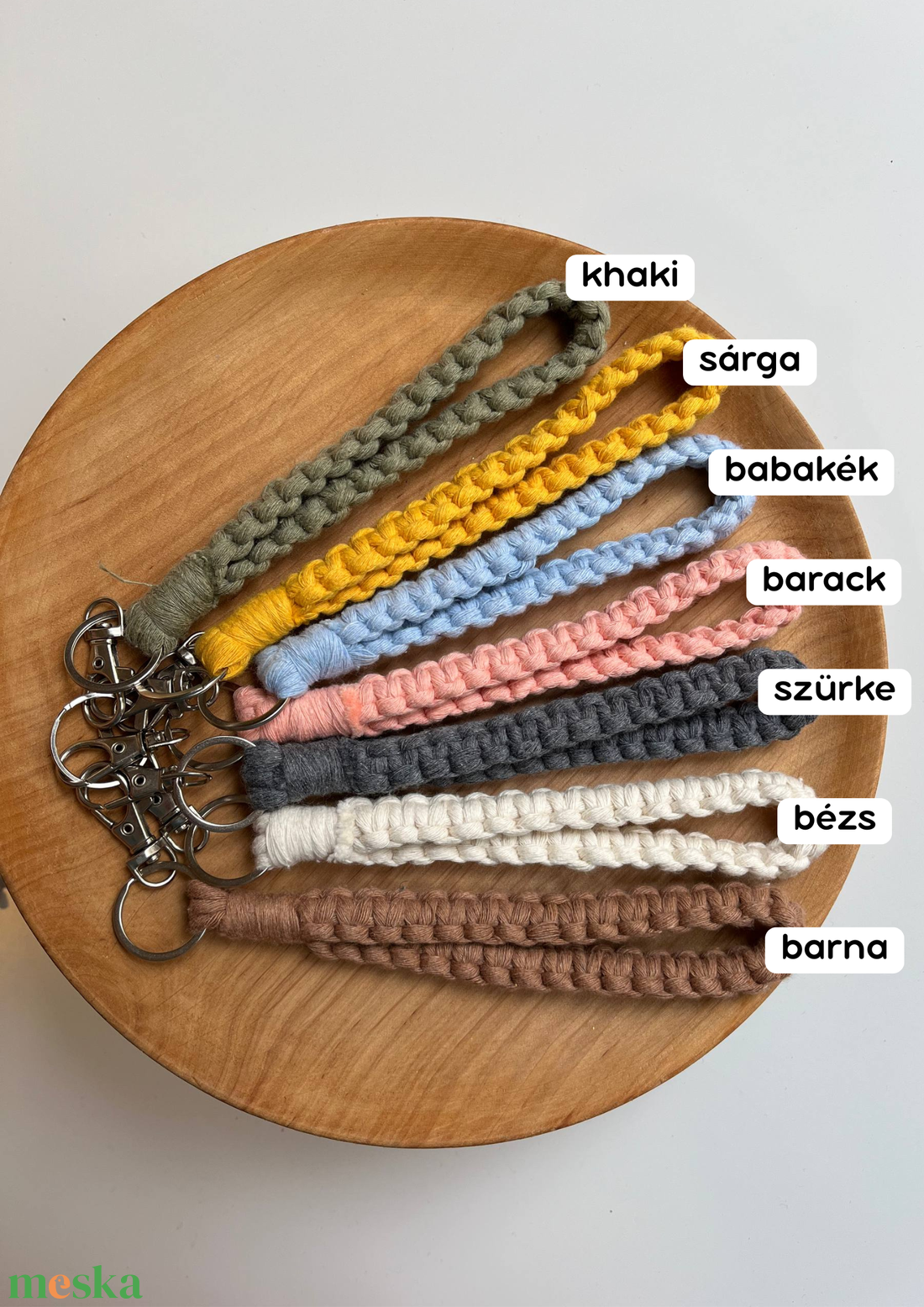 Makramé kulcstartó � 20 cm - táska & tok - kulcstartó & táskadísz - kulcstartó - Meska.hu