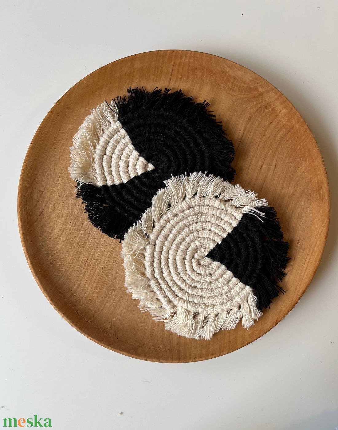 Kézzel készült makramé poháralátétek - otthon & életmód - konyhafelszerelés, tálalás - tálalás - tányér- és poháralátét - Meska.hu