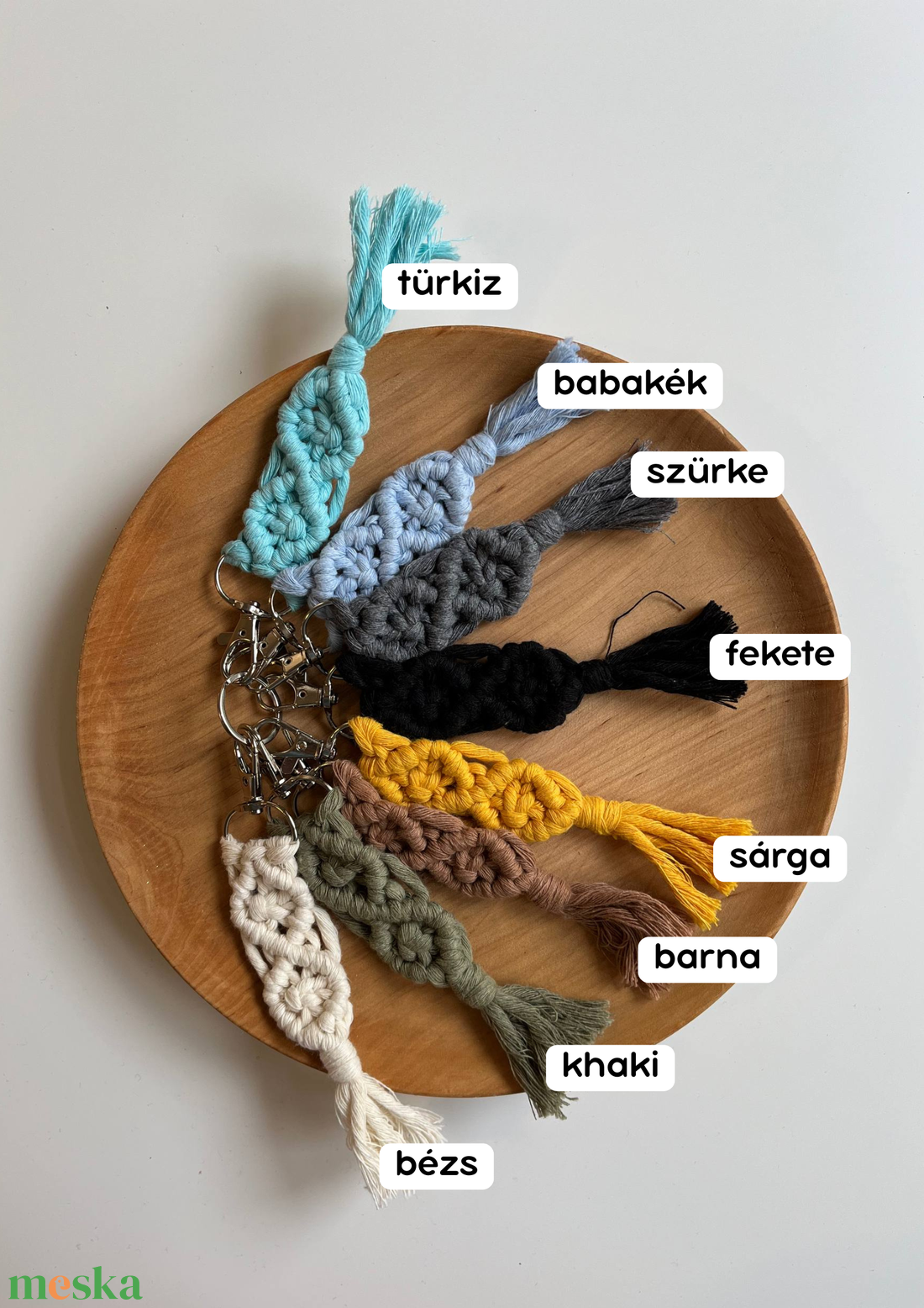 Makramé kulcstartó � 16 cm - táska & tok - kulcstartó & táskadísz - kulcstartó - Meska.hu