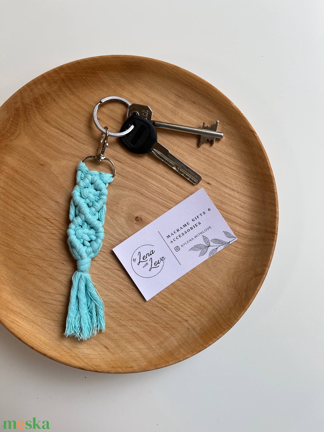 Makramé kulcstartó � 16 cm - táska & tok - kulcstartó & táskadísz - kulcstartó - Meska.hu