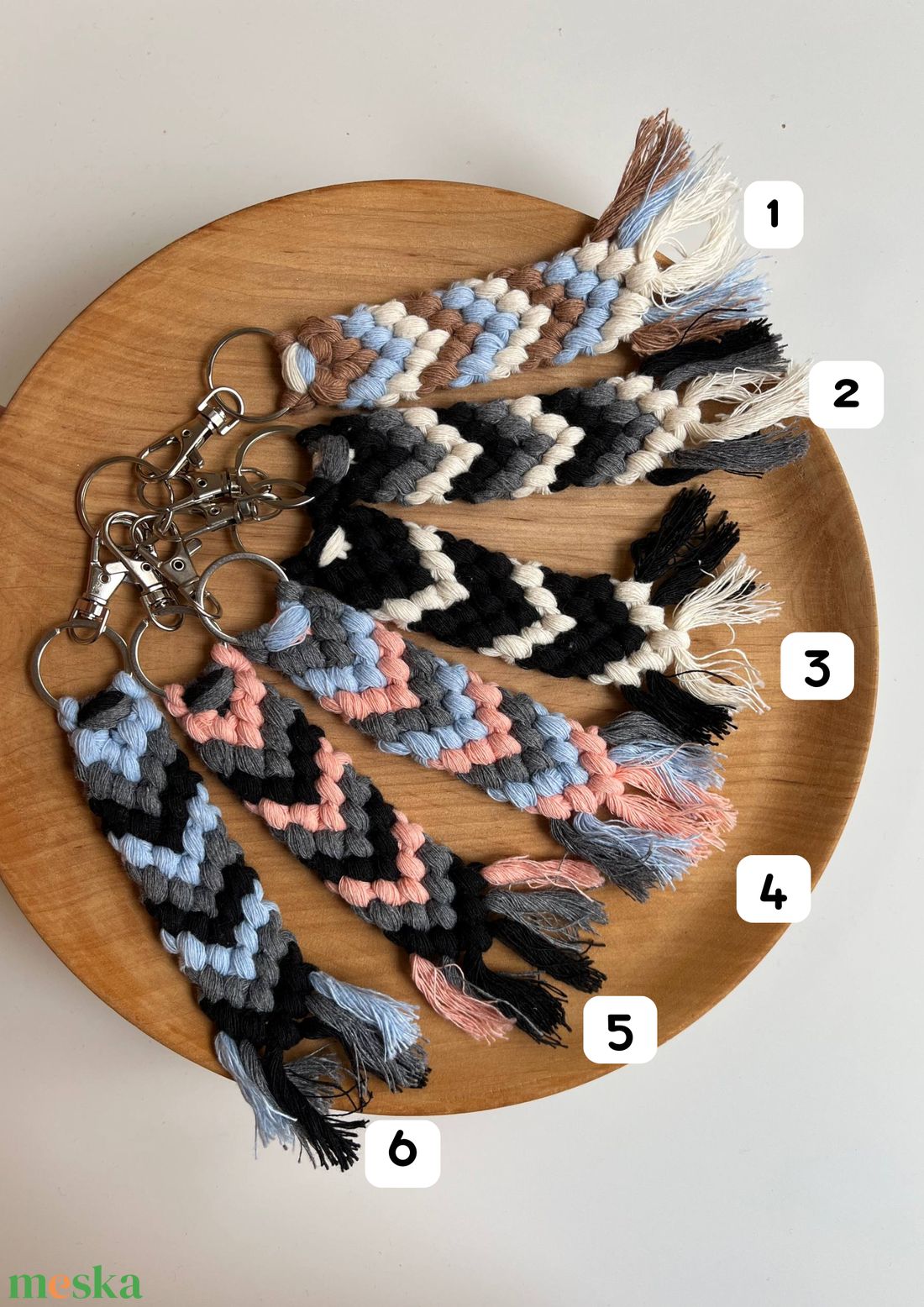 Makramé kulcstartó � 20 cm - táska & tok - kulcstartó & táskadísz - kulcstartó - Meska.hu