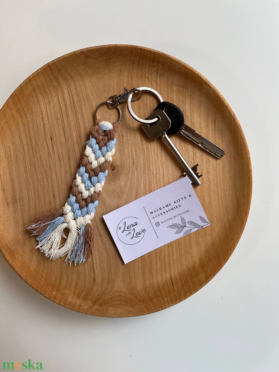 Makramé kulcstartó � 20 cm - táska & tok - kulcstartó & táskadísz - kulcstartó - Meska.hu