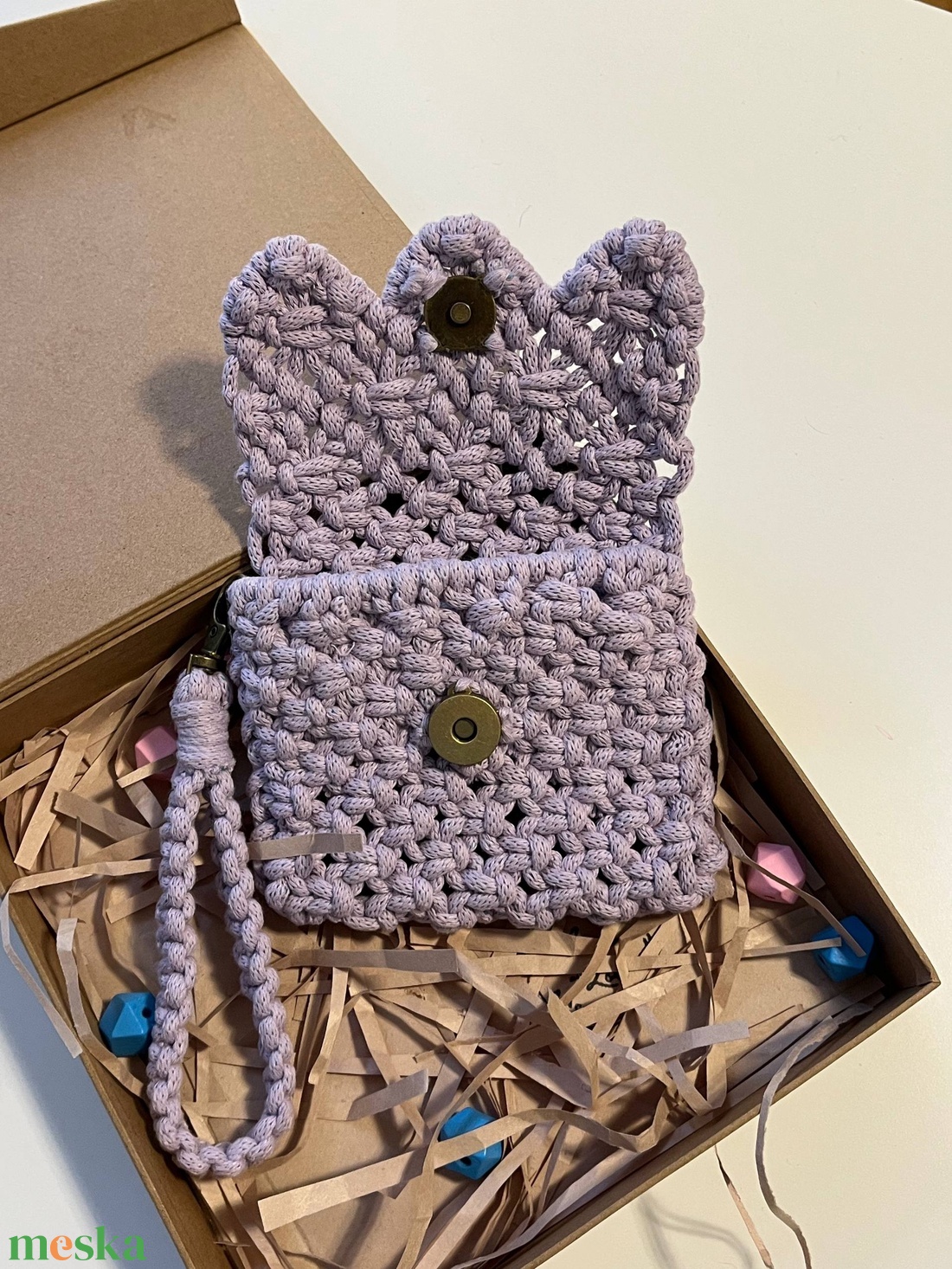 Makramé pénztárca - táska & tok - pénztárca & más tok - pénztárca - női pénztárca - Meska.hu